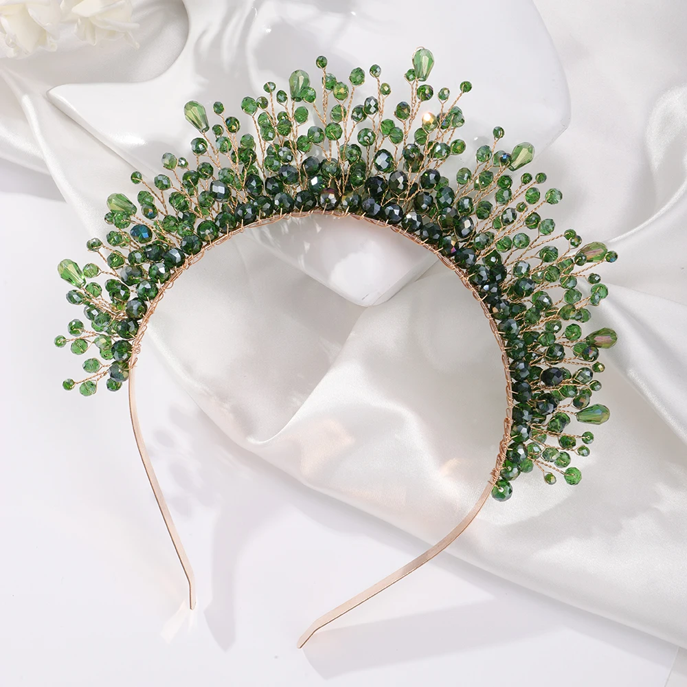 9Colors Crystal Bridal Crown Headband Silver Diamonds Luxury Crystal Brides Headpiece Handmade Party Wedding Hair Accessories