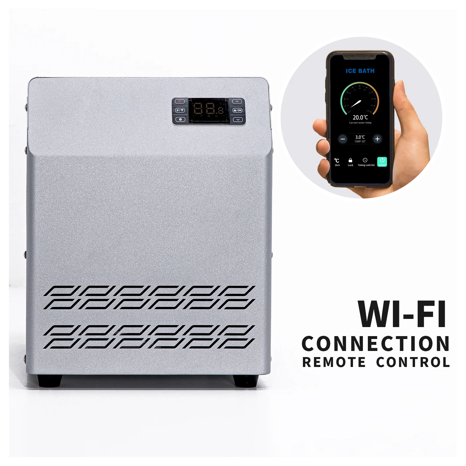 Wi-Fi Controlled 1/3h·p Ice Bathtub Chiller 220V Water Chiller Ice Bath Small Size Build-In Filter
