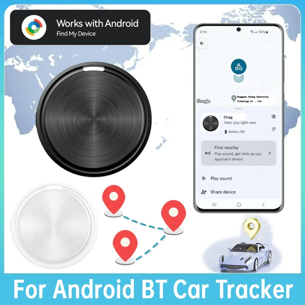 Для Android BT Автомобильный трекер с приложением Find My Device Поиск сумок-кошельков Портативный локатор Бирка Поиск пожилых людей Поиск багажа для домашних животных