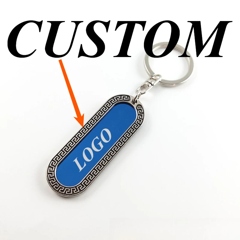 

1pc Custom Keychain Personalized Zinc Alloy Black Auspicious Cloud Engraving Customized Key Ring Car Accessories Gift Wholesale