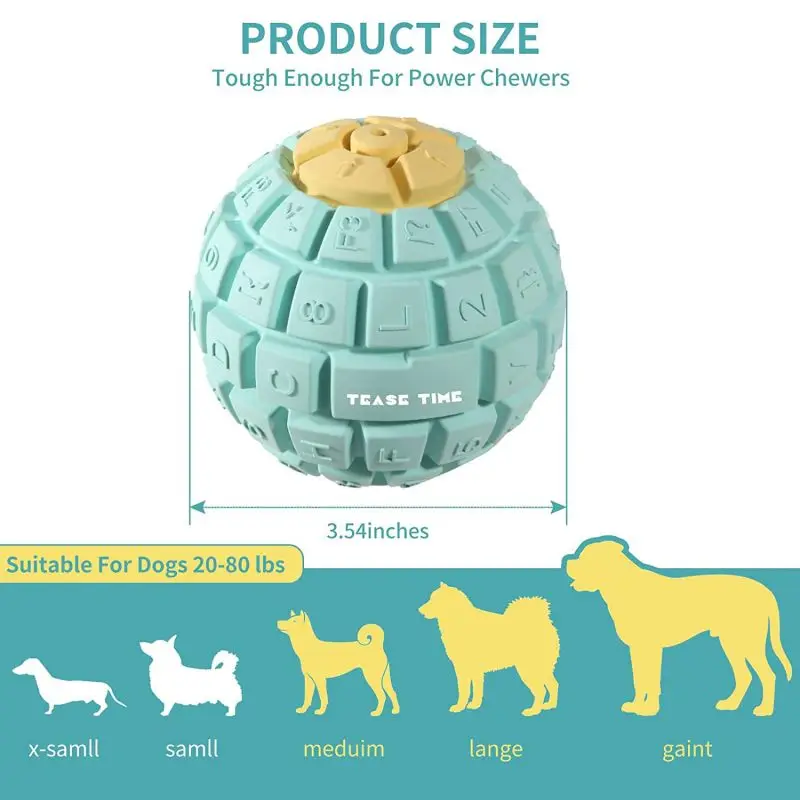 New Arrival Custom Natural Rubber Tough Squeaky Interactive Dog Toys Ball For Aggressive Chewers