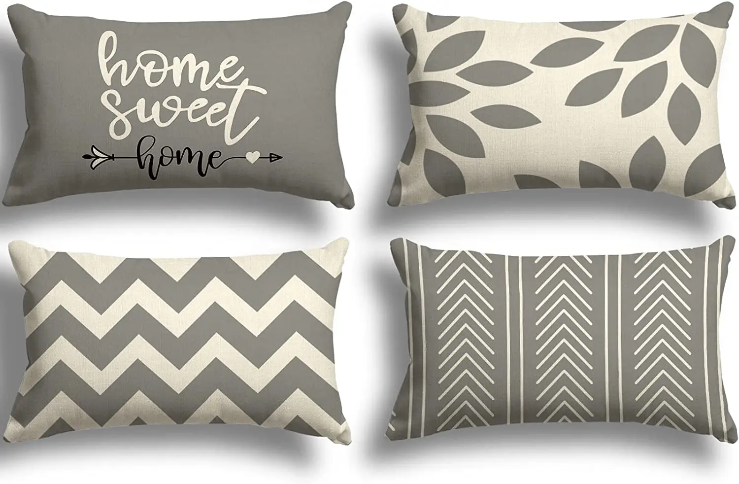 Decoração de casa, capa de almofada de decoração ao ar livre, fronha decorativa de linho geométrico cinza claro para carro, quarto, sofá, cadeira, cama