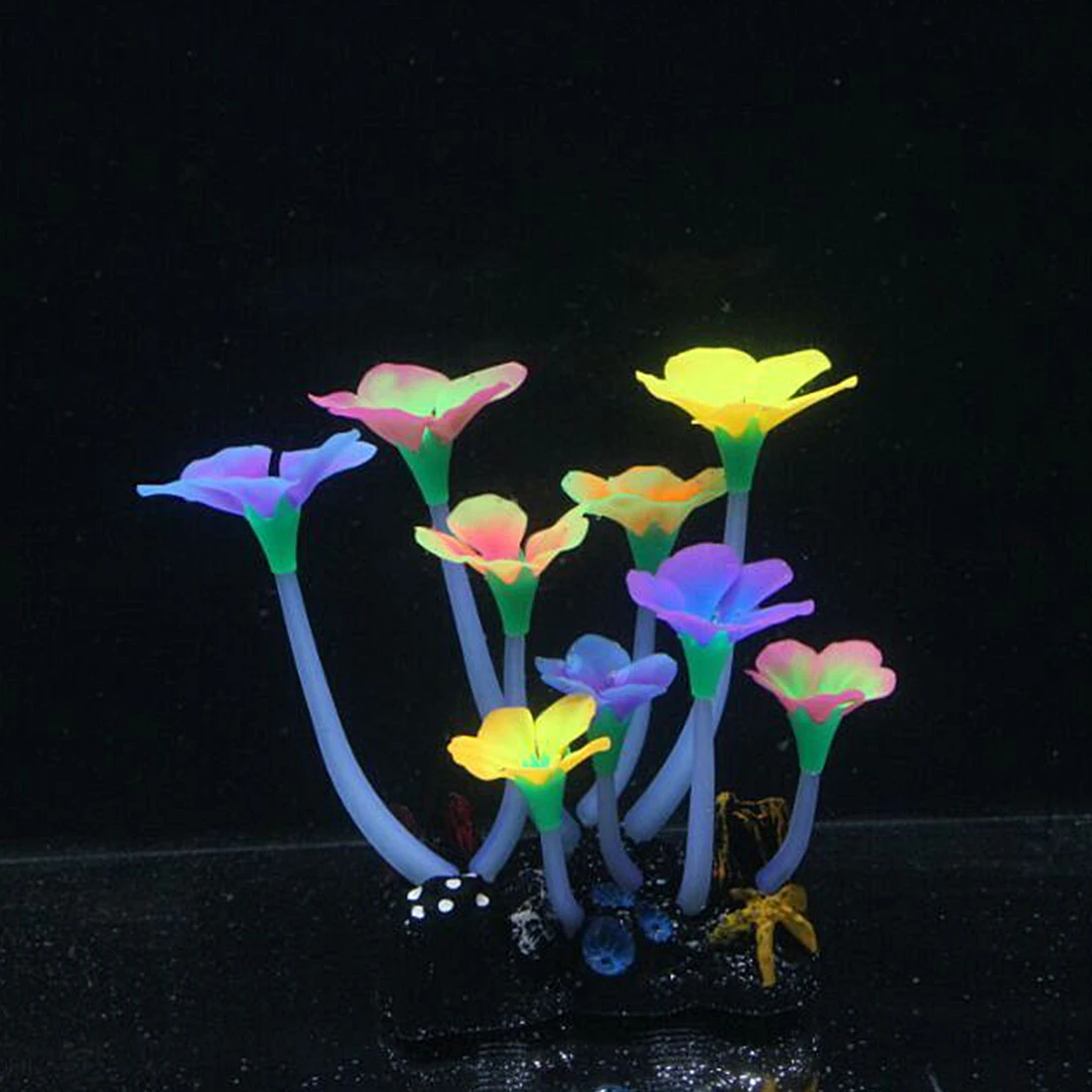 UXCELL Plastic Luminous Plants Glowing Artificial Simulation Coral Aquarium Decoration Underwater Ornament Fish Tank Accessories