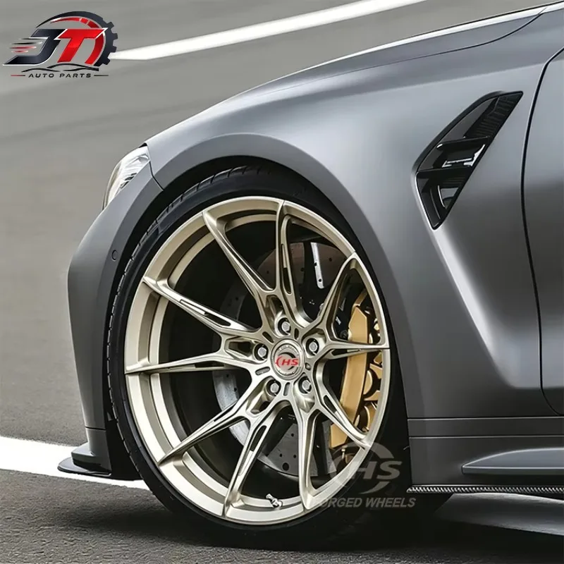 JT Custom Golden Lightweight Deep Dish Spoke Design Forged Aluminium Alloy Wheel Rims 17 18 19 20 Inch