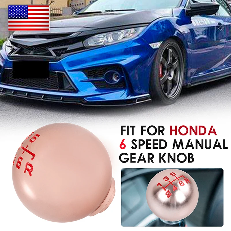6 Speed Type R Shift Gear Knob MT For Honda Civic City FD2 FN2 EP3 TYPE R DC2 M10 x 1.5 Aluminum JDM Ball Shape Car Accessories