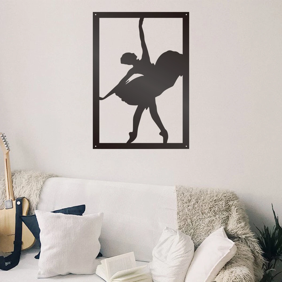 

Ballet Metal Wall Signs English Words Cross Plaque Black Cutout Living Bedroom Indoor Outdoor Decoration