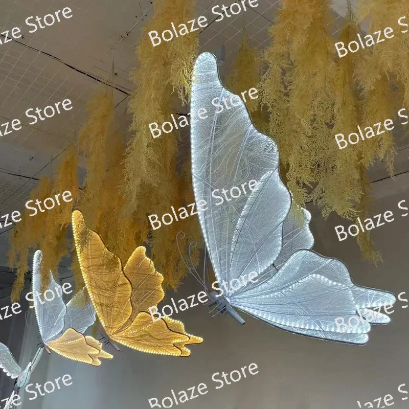 Wedding Decor Light Butterflies LED Lace Ceiling Lamp Romantic Creative Butterfly Lamps Road Load Walkway on Party Stage Lights.