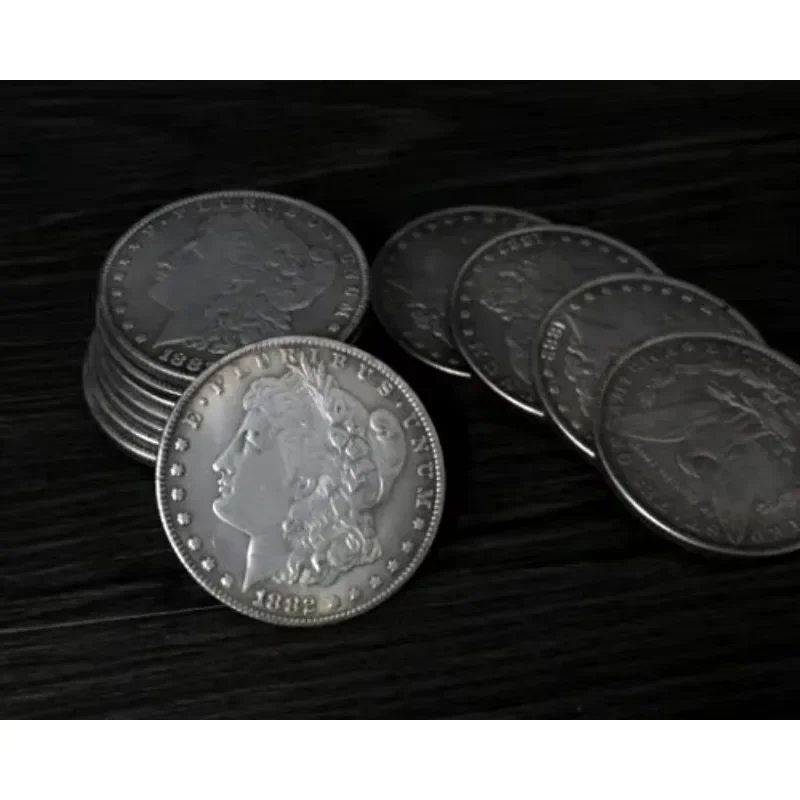 

5 шт.1882 стальной доллар Моргана (диаметр 3,8 см) монета фокусы памятная монета крупным планом волшебная магия магия волшебник реквизит