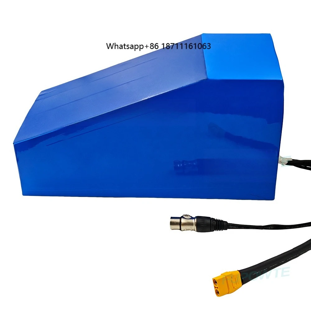 Customized capacity 80A 100A BMS 48V 52V 60V 72V 20Ah 28Ah 30Ah 40Ah triangular lithium battery with 5A charger, suitable