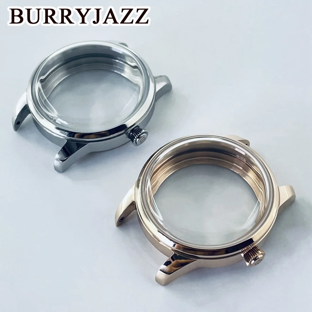 Sterile Design 33mm Watch Case With Arched Glass For NH35 NH36 NH34 NH38 NH70 NH72 Models - Silver Rose Gold Cocktail Watch Case