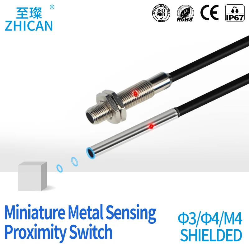 

Φ3M4φ4 micro proximity switch inductive sensor NPN normally open PNP DC three-wire 24V long-distance metal induction switch