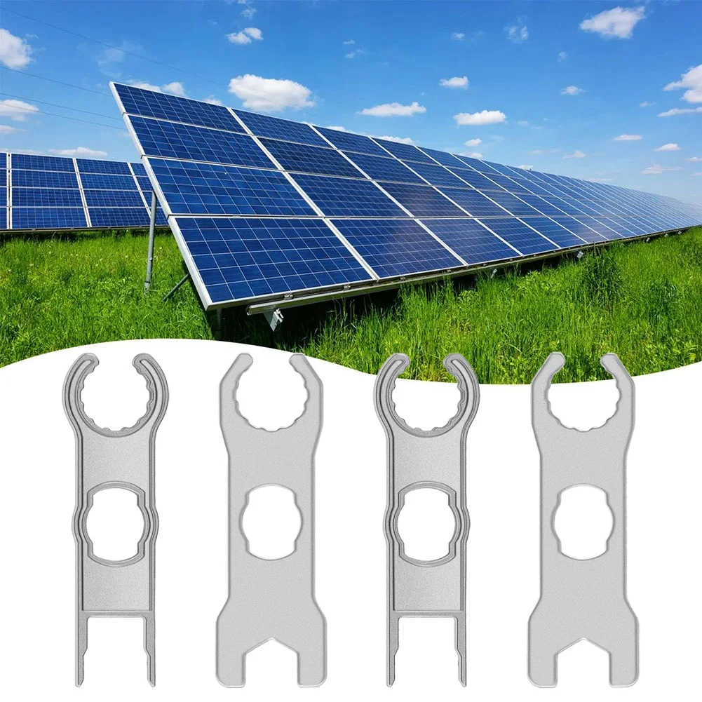 Silver Zinc Alloy Solar Connector Wrench Set 2 Pairs For PV Panel Wire Assembly And Disassembly Installation Tool Accessories