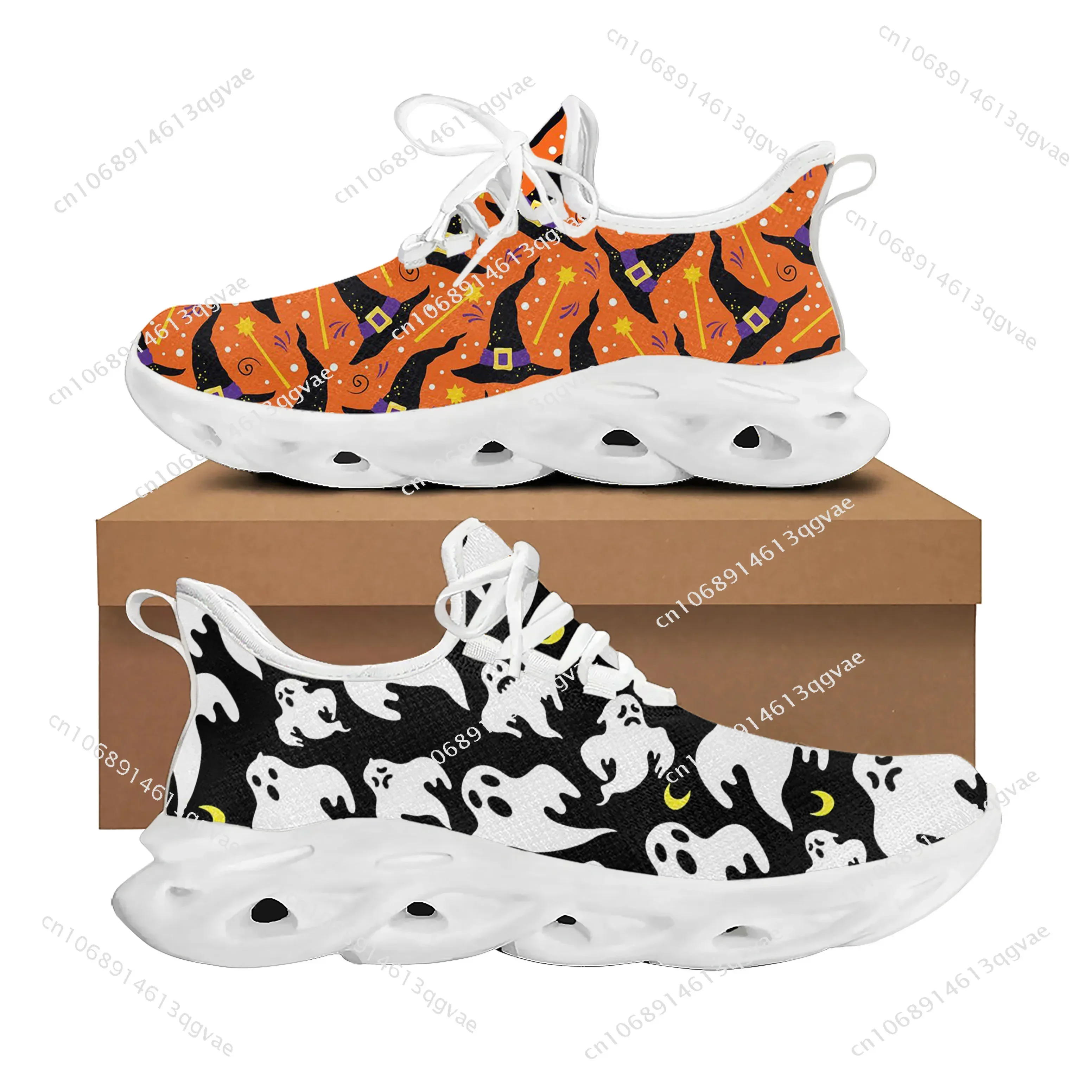 

Halloween Pumpkin Flats Sneakers Mens Womens Sports Running High Quality Sneaker Lace Up Mesh Footwear Tailor-made Shoe White