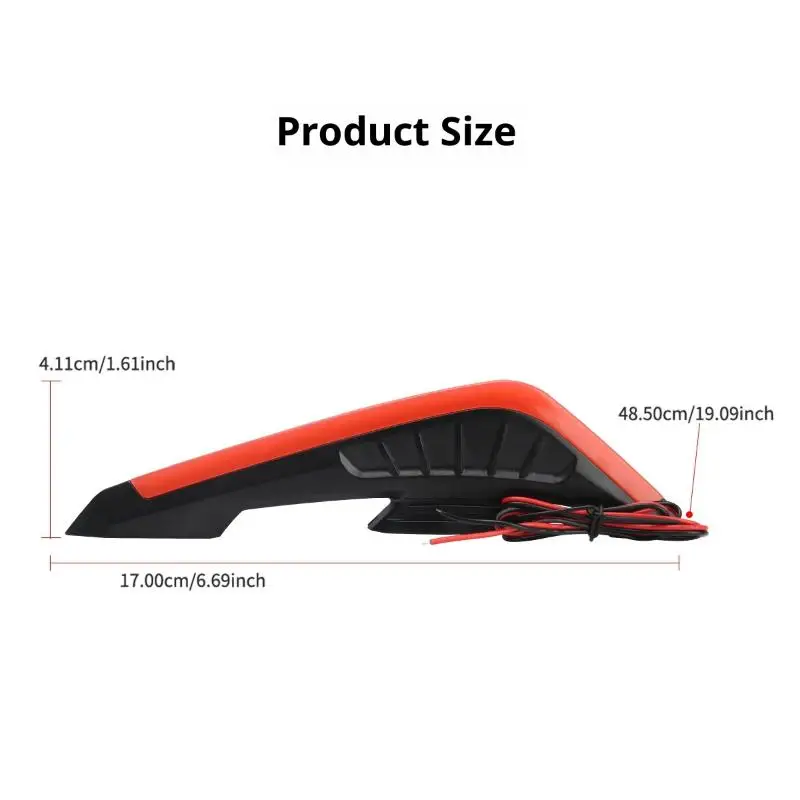 New 2Pcs Fixed Wind Wings With LED Light Adhesive Decoration Sticker Motorcycle Front Side Spoiler Winglets Aerodynamic Wing Set
