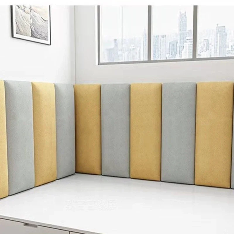 ティーンエイジャー用ベッドヘッドボード,3Dウォールステッカー,衝突防止畳,フロントパネル,ヘッドボード,寝室の壁の装飾,布,ベッドヘッドボード