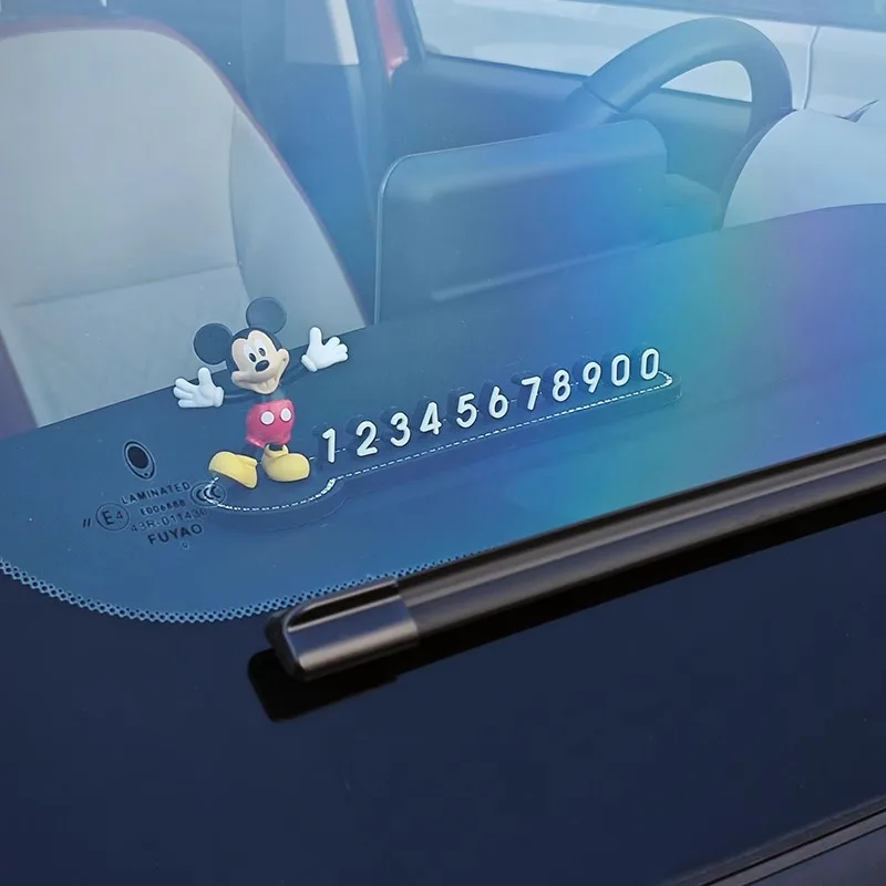 

Tsundere Donald Duck Temporary Parking Sign Mickey Minnie Cartoon Dolls Car Interior Creative Parking Sign Plate Accessories