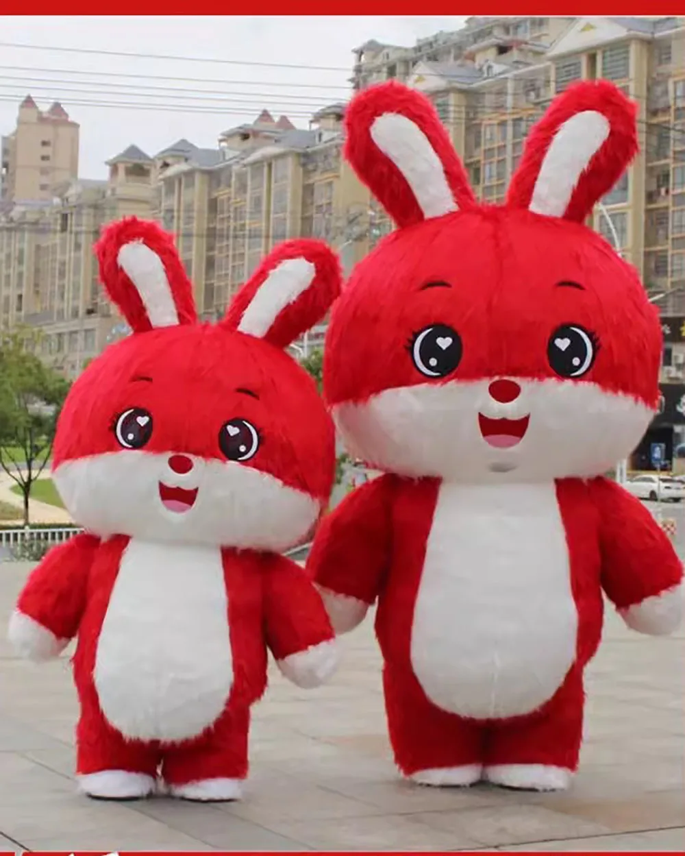 Costume di carnevale gonfiabile di coniglio con orecchie grandi coniglio che gioca di ruolo oggetti di scena divertenti Set mascotte di pasqua