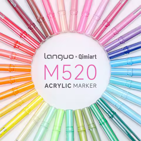 Acrylic Soft Tip Marker Set 72/126 Colors Complete Set in Paper Box 0.7-5mm Controllable Soft Tip Large Capacity Ink High Coverage Layerable Colors Can Write on Black Card No Shaking or Pressing Required Ready to Use Straight Away Double-Layer Transparent Pen Body Suitable for Multiple Materials Paper Fabric Wood Stone Ceramic Glass Professional Colored Pens for Art Students Hand Drawing Graffiti Journaling DIY Creative Painting