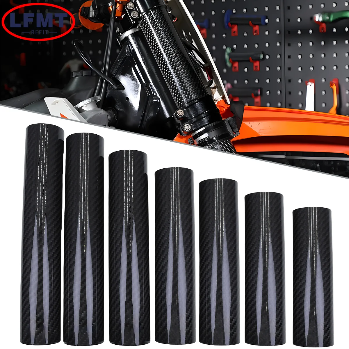 160mm-270mm Osłona przedniego widelca z włókna węglowego do KTM SHERCO Beta Kawasaki Suzuki Honda Yamaha Motocross Uniwersalne części