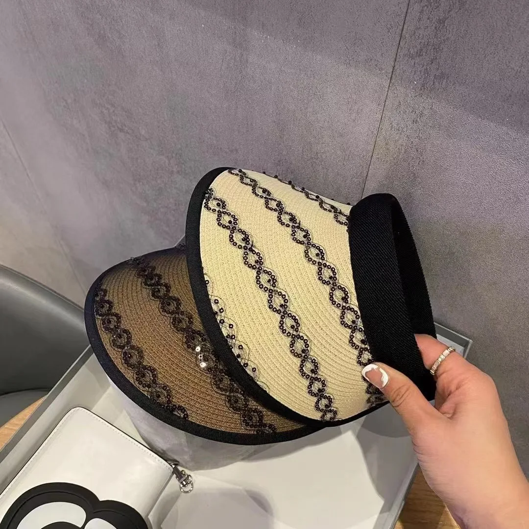 2025 صيف جديد! عصابة رأس نسائية - نوع دانتيل ترتر فارغ - قبعة من القش - متعددة الاستخدامات، للتظليل في الهواء الطلق