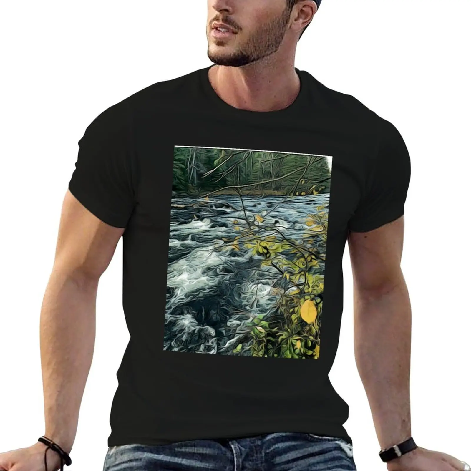 Algonquin rapids T-Shirt Simple Casual Short Sleeve Tee