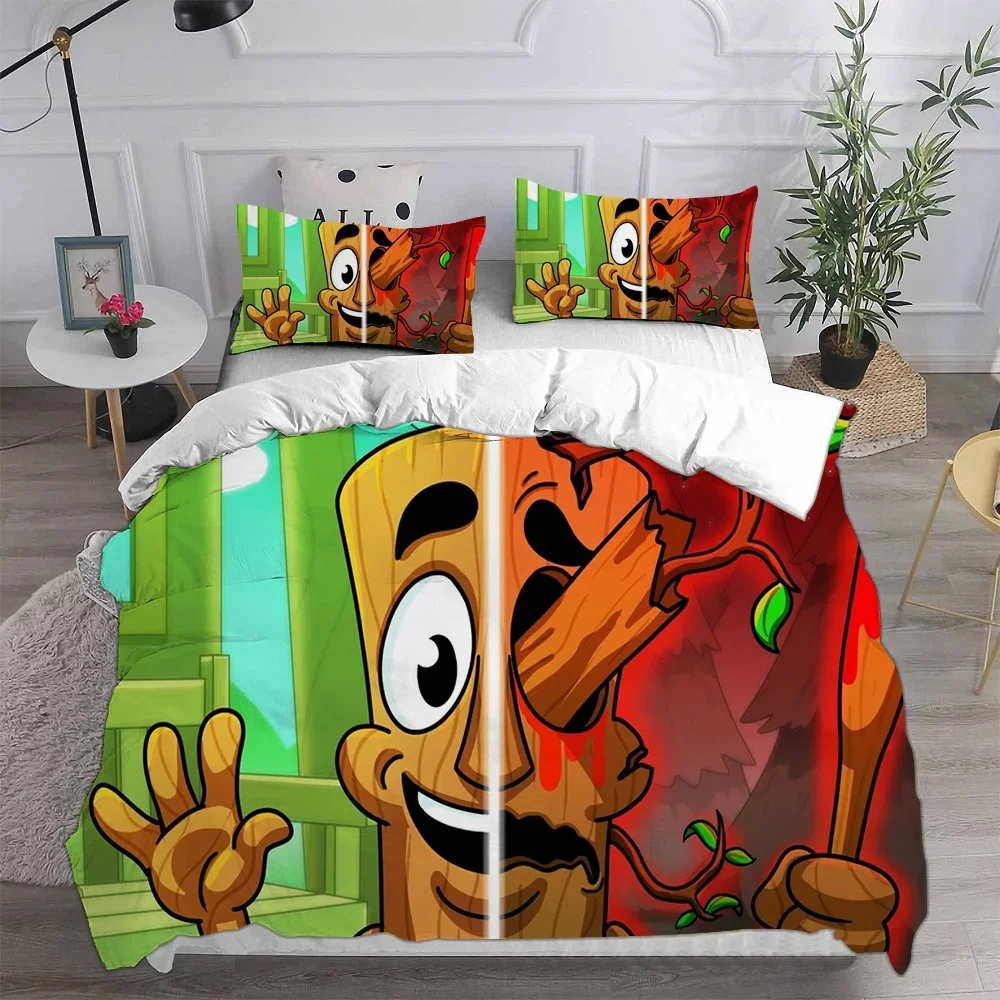 

ai Italian Brainrot Tung Tung Sahur Bedding Set 3D Digital Printing 2-3 Piece Set (No Core) Suitable for Bedroom Duvet Cover Set