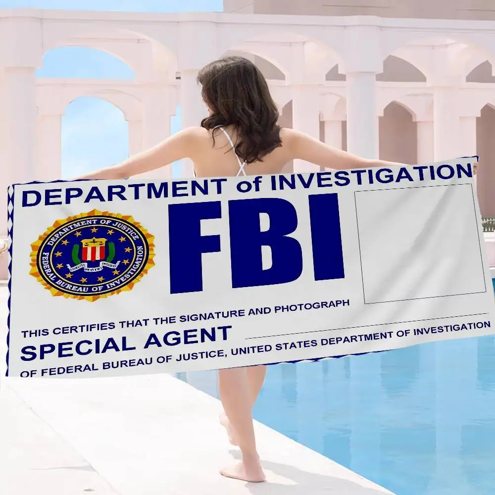 Police FBI Matte Film Big Microfiber Beach Towels Quick Dry Towel Sand Beach Towels Pool Towel For Travel Swim Pool Yoga