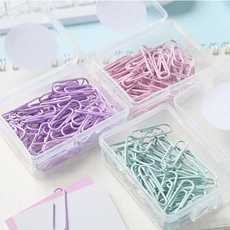 50Pcs 28mm Metal Paperclips Documents Bookmarks Index Page Paper Binder File Clips School Office Supplies Stationery Accessories