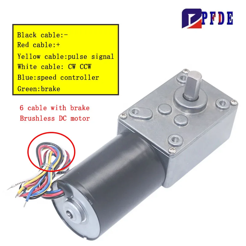 5840-3650 mit Bremse, Not-Aus-Signal-Feedback, hoher Takt, CW, CCW, einstellbare Geschwindigkeit, bürstenloser Untersetzungs-Schneckengetriebe-Gleichstrommotor