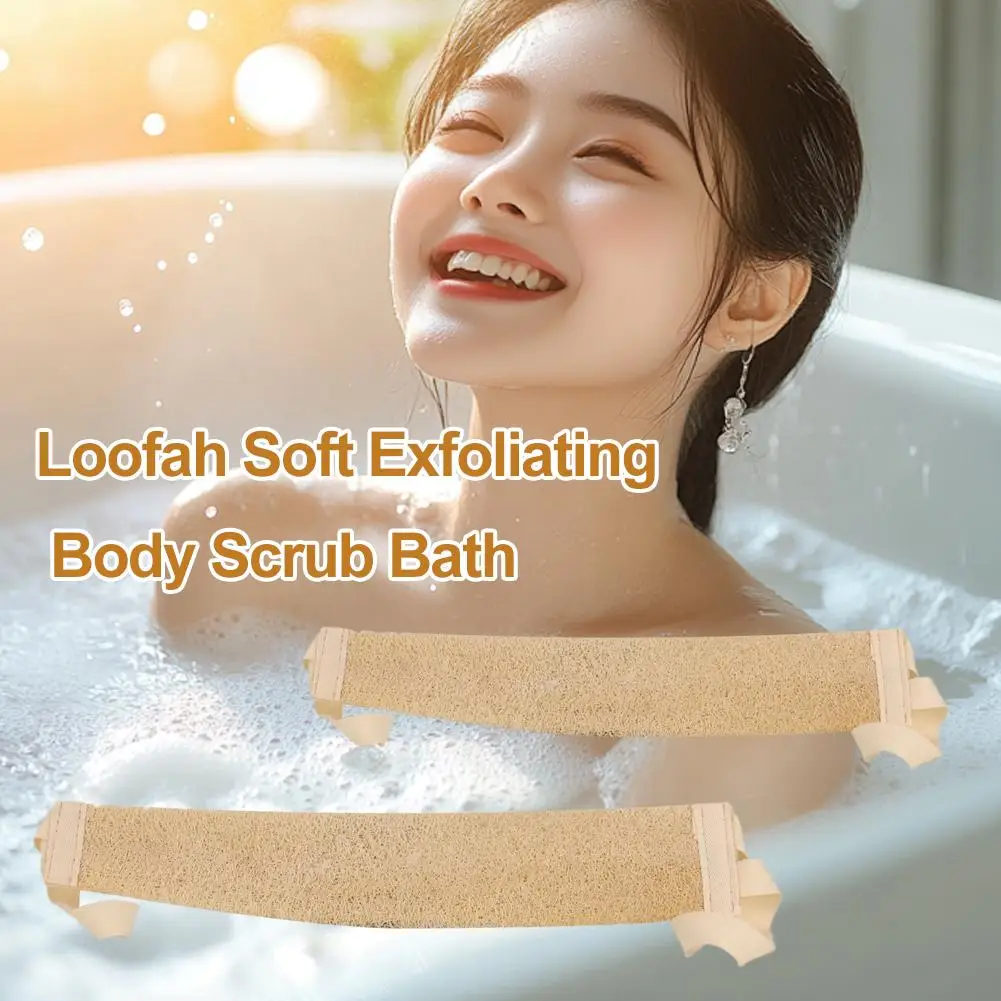 

Натуральная люфа, мягкая отшелушивающая ванна для тела, скребок для душа, спа-массажная щетка для ванны, скруббер, губка, ремешок на спине, инструмент для чистки кожи