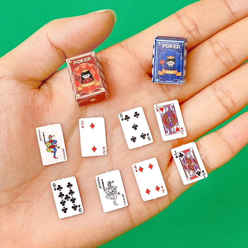 Mini Playing Cards Small Poker Set for Adults Kids Travel Game Cute Miniature Poker Cards for Party Games Fun Home Decoration