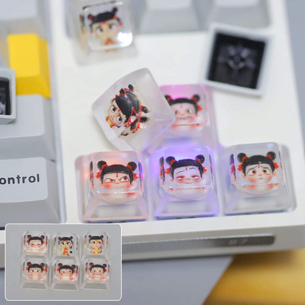 

Keycaps Mechanical Keyboard Custom Kawaii Arrow Keys Anime Cartoon Artisan Key Caps for Mechanical Keyboard Game Accessories