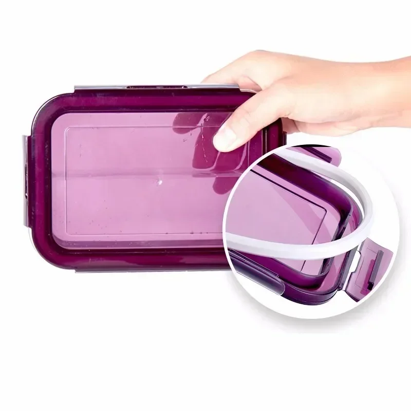 Microwave Oven Heating Lunch Box for Office Worker Leakproof Glass Box Lunch Set Round with Lid Seal Health Food Container view 5