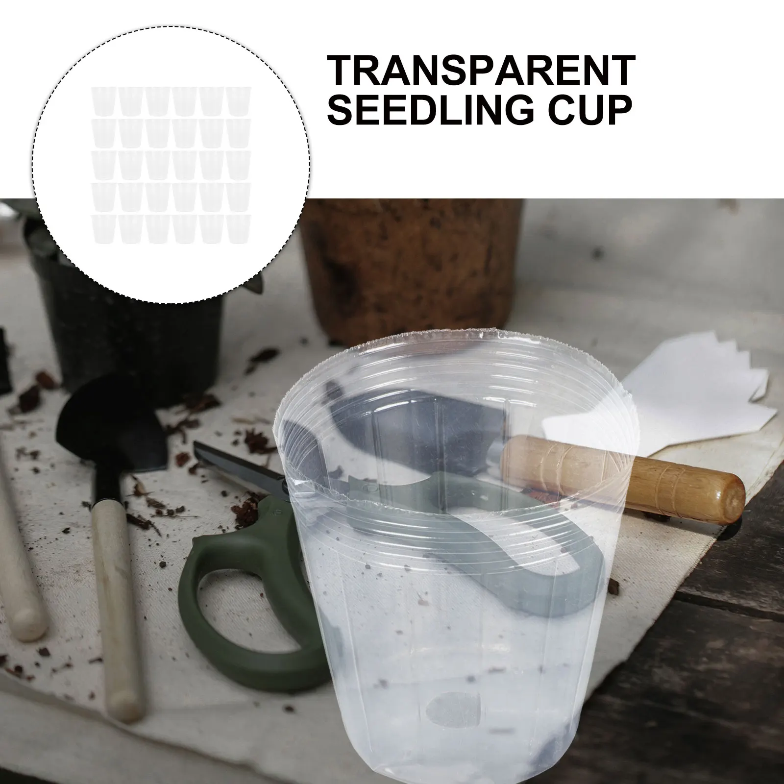 

30pcs Nursery Cups Transparent Plastic Flower Planting Containers for Orchids Succulents Garden Flower Pots Plant Cups Reusable