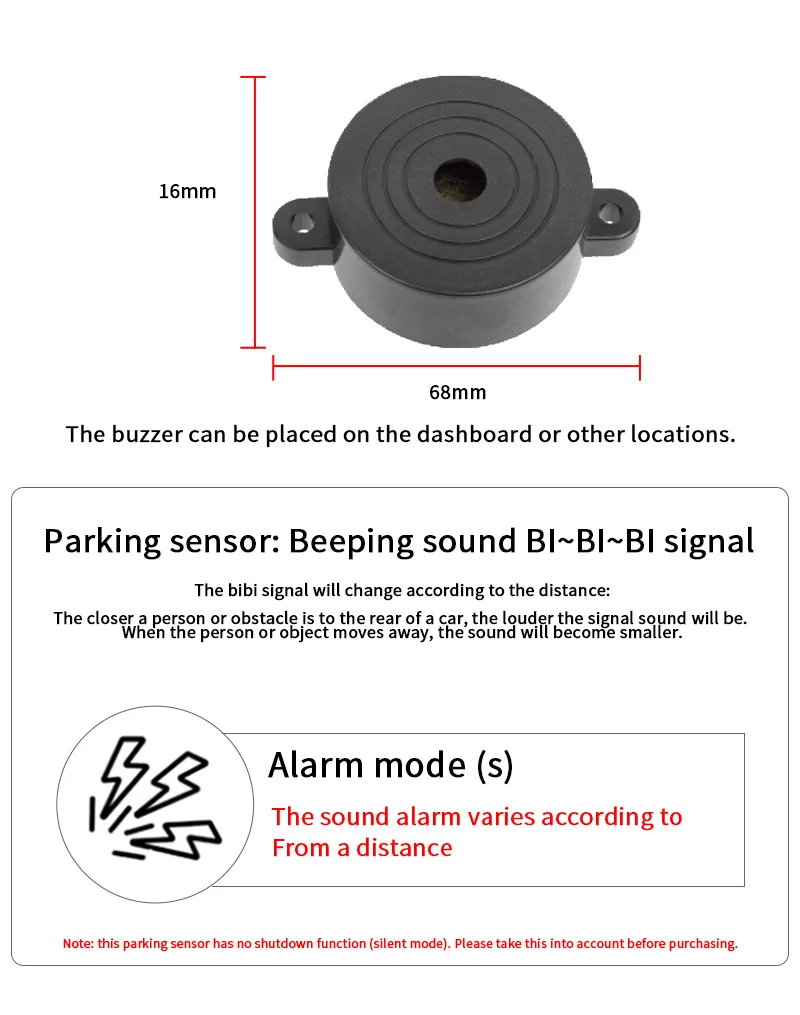 Rückfahrsensor-System mit 4 Wasserdichten Sensoren 22mm AHD/CVBS-Kompatible Anzeige Auto-Sicherheitsradar für Fahrzeuge, LKWs, Vans, Wohnmobile – Detail 14