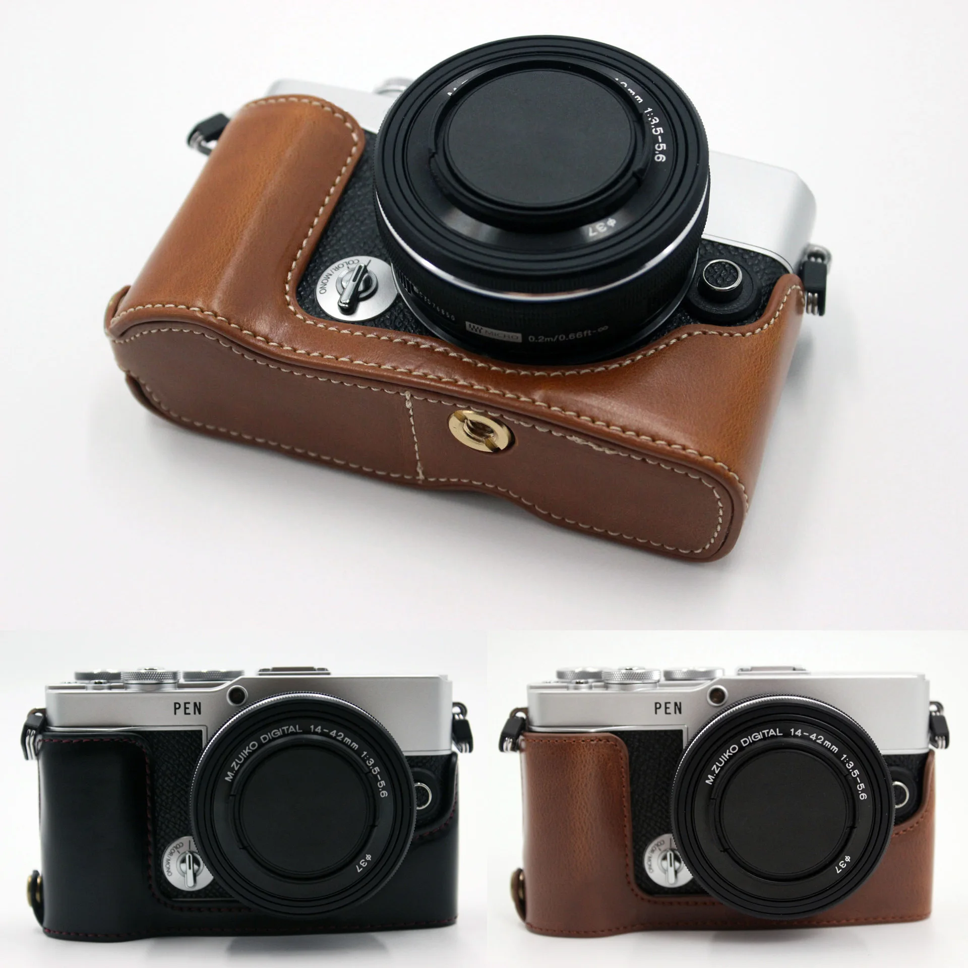 本革製リアプロテクションギア,欧州連合E-P7 ep7カメラ用ハーフケース