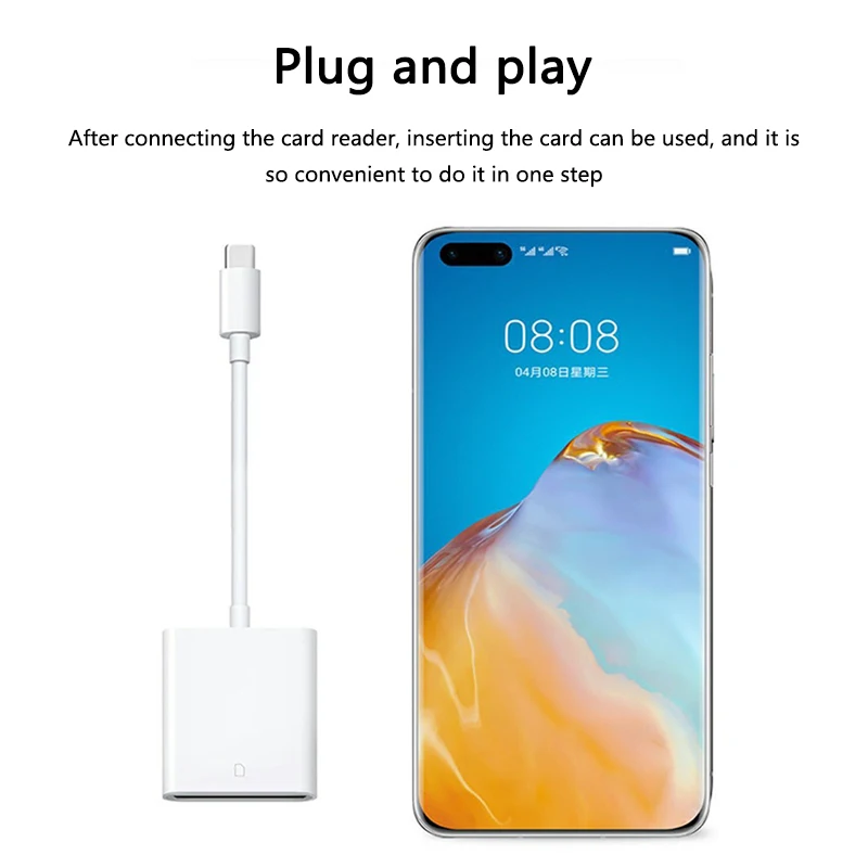 

2 in 1 USB-C Card Reader, USB C To SD Card OTG SD/TF Memory Converter for Ipad Pro, for Macbook & Other Tablets