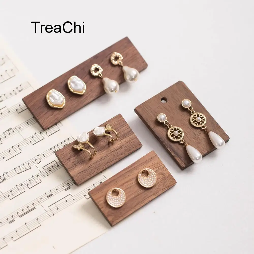 2PCS Vintage Walnut Earrings Studs Display Cards Compact and Exquisite Adding a Unique Touch to Your Storefront Display