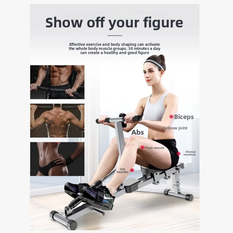 Dual Track Fluid Resistance Rowing Machine Indoor Home Use Core Training Fitness Equipment Home Gym Equipment Indoor Workout