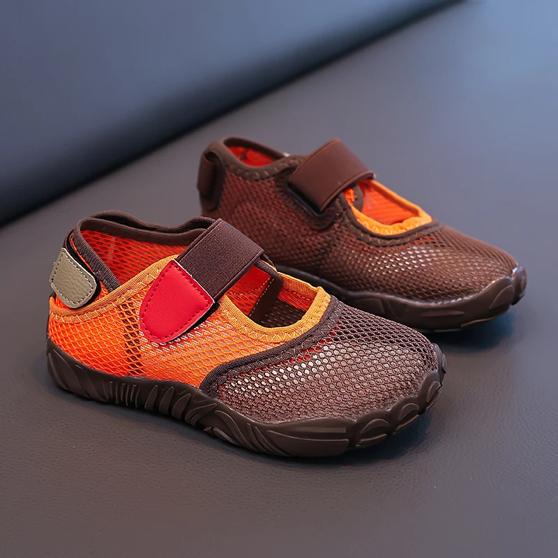 

2026 Summer Toddler Kids Breathable Barefoot Wide Toe Mary Jane Shoe Girl Mesh Lightweight Casual Hook & Loop Unisex-Child Shoes