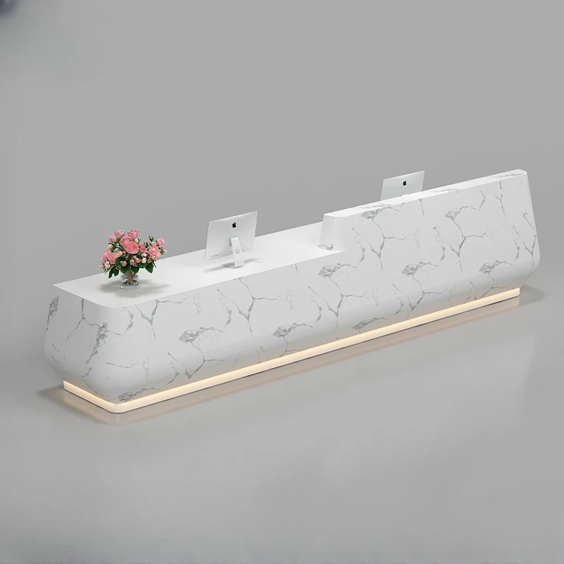 Ding clothing store cashier cabinet marble bar custom table commercial hotel front desk reception desk