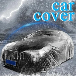 Clear Car Covers Waterproof Transparent Car Clothing Dustproof Full Exterior Covers Smooth Indoor & Outdoor Car Guard Thicken