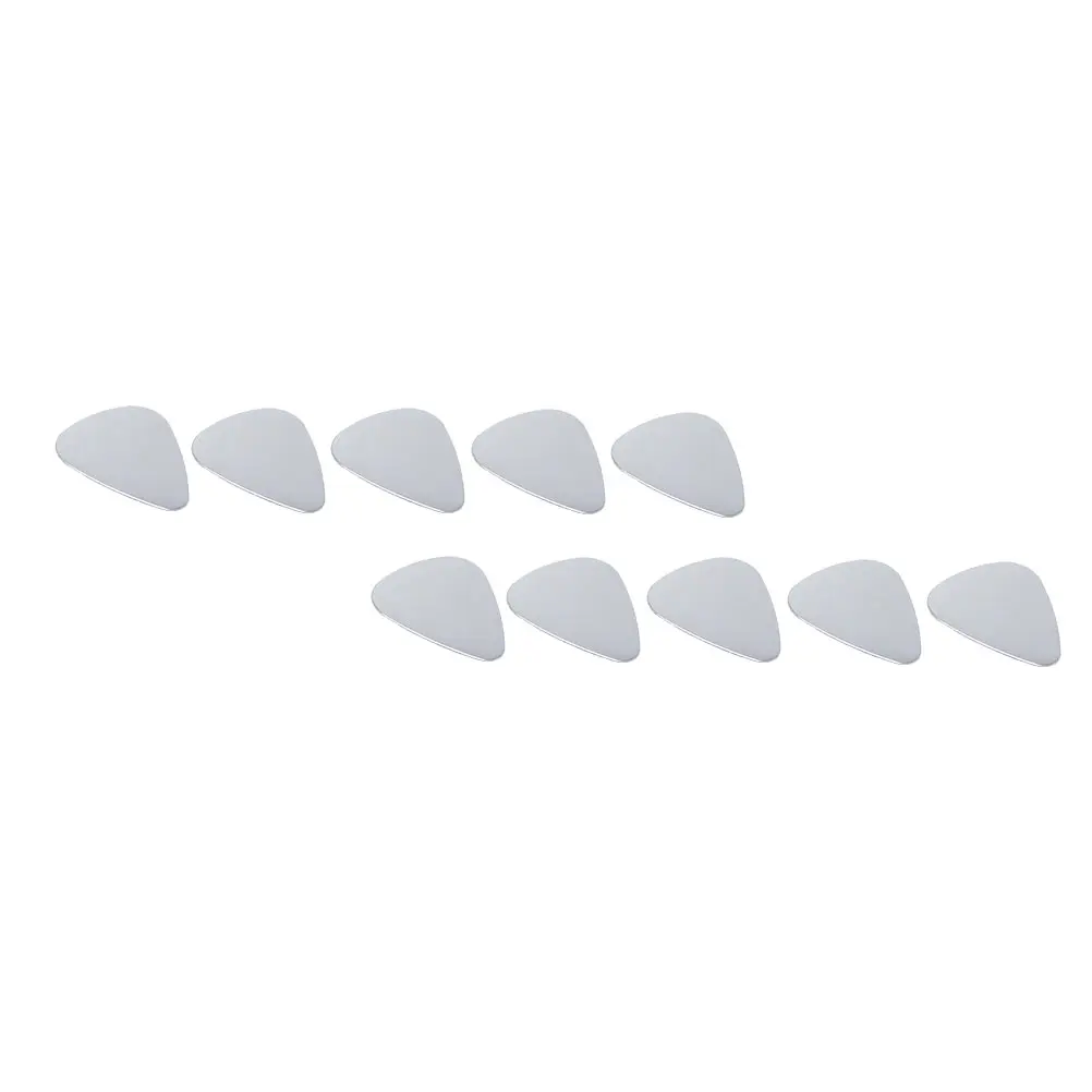 

12 Pcs Guitar Picks Stainless Steel Plectrums Portable Musical Instrument Metal Silver