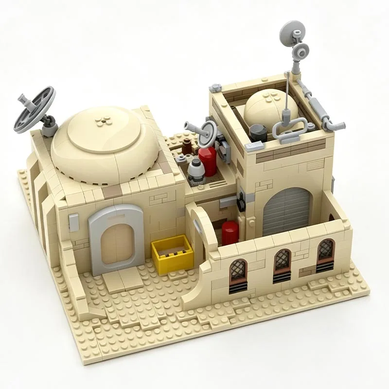 967Pcs Desert Town Modular Street View Architecture Building Blocks Custom House Model Educational Assembly Toy For Collection