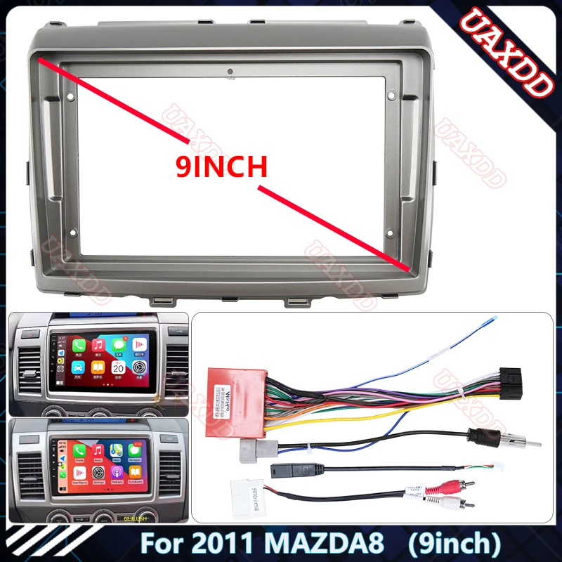 For 2011 Mazda 8 9inch Car Radio Android Stereo audio screen multimedia video player navigation cables Harness frame