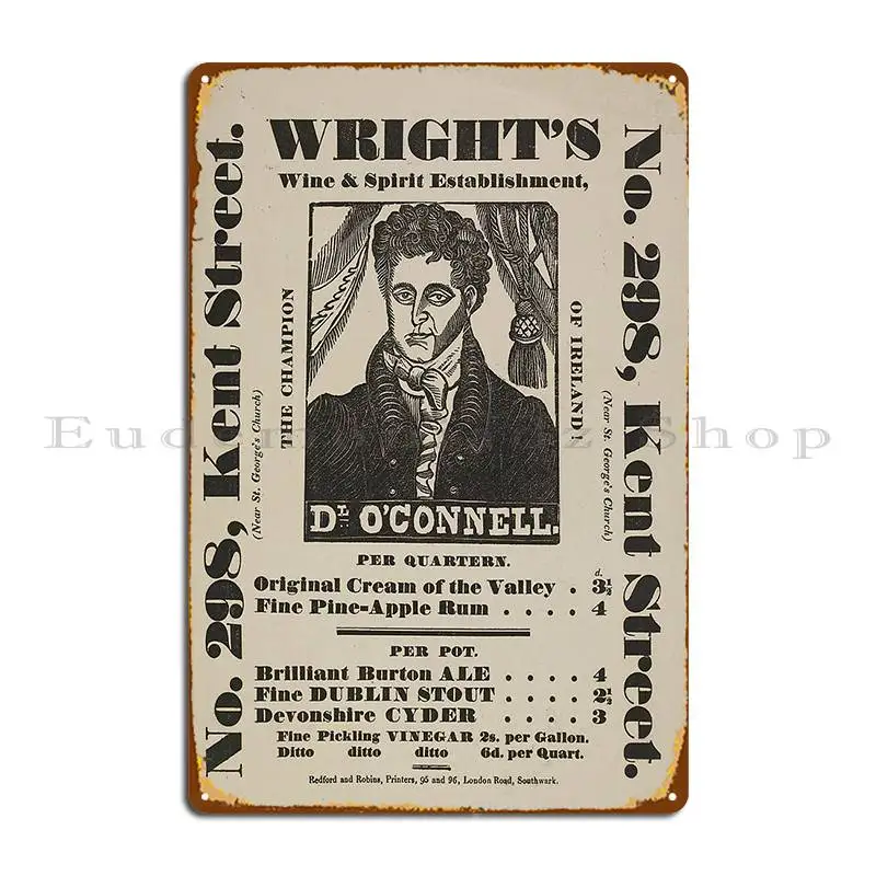 Wright S Wine And Spirit Establishment Metal Plaque Poster Printing Cinema Wall Vintage Garage Tin Sign Poster