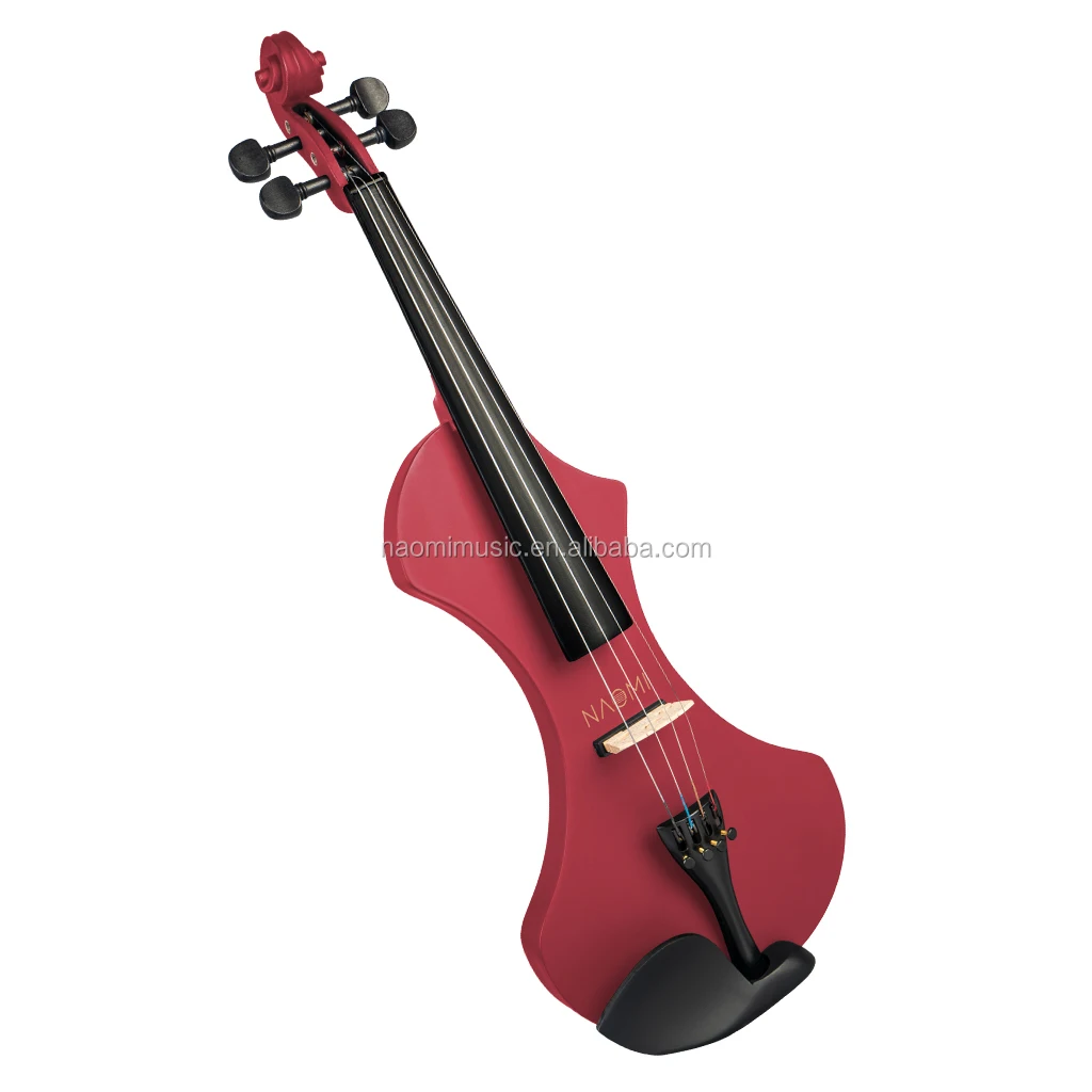 Electric Violin 4/4-1/8 Silent Violin Solid Wood W/Violin Case+Bow+Headphones+Rosin+Audio Cable (Red)