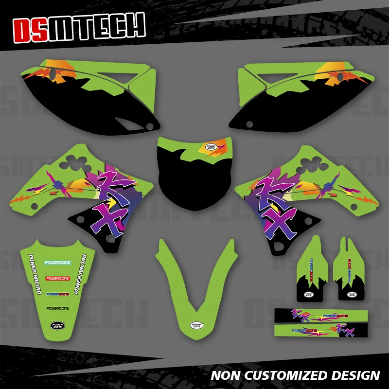 DSMTECH For Kawasaki KX250F KXF250 KXF 250 KXF 2009 2010 2011 2012 Full Graphics Decals Stickers Motorcycle Background Custom