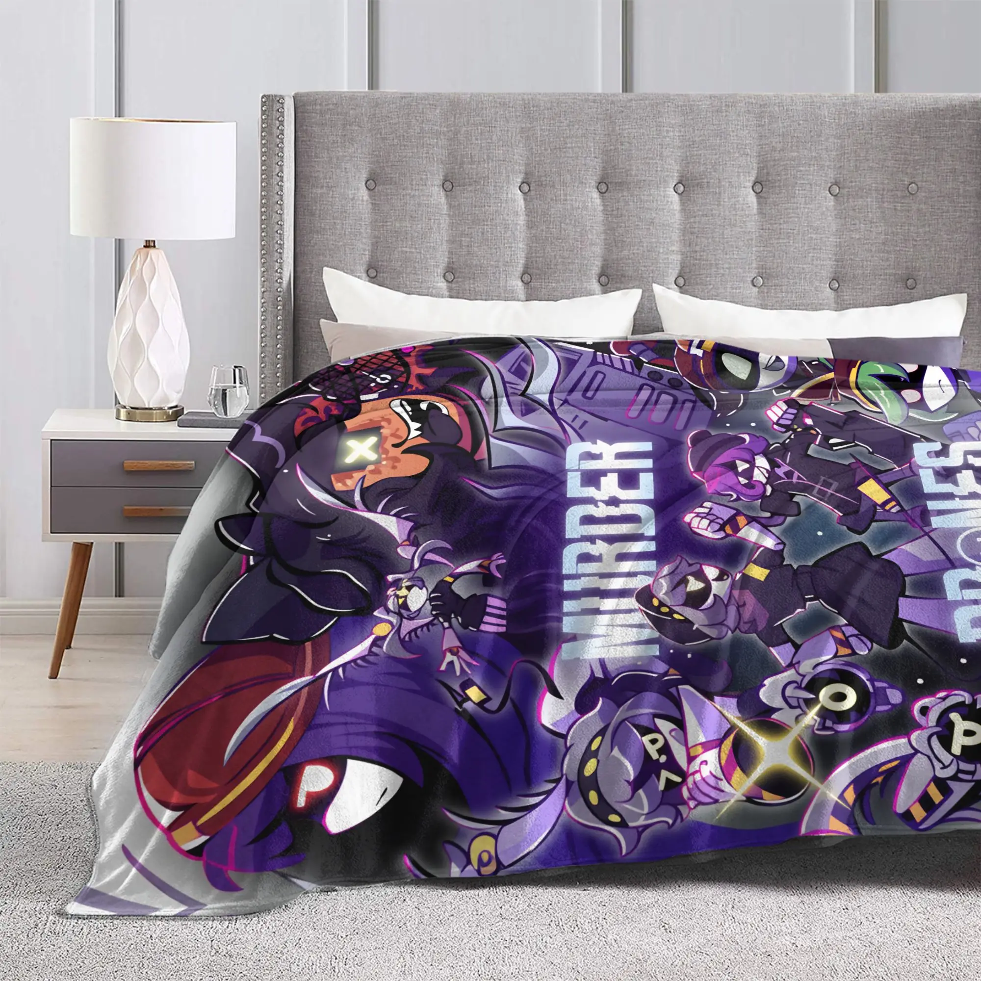 Manta Love You Murder Drones asesinato, ropa de cama de felpa con estampado súper suave para sofá cama, colcha de franela de viaje, funda de cama