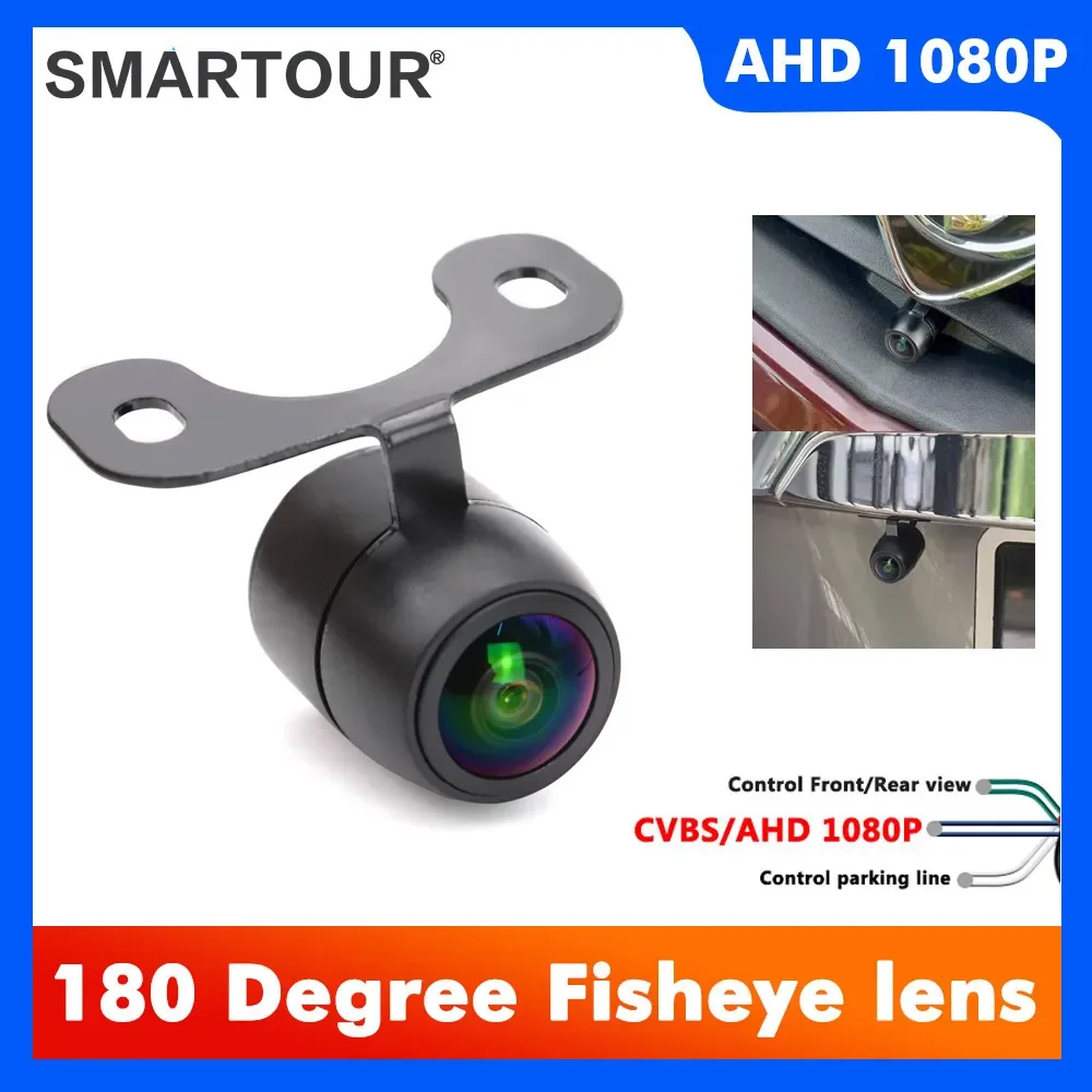 

SMARTOUR Car Rear View Camera 180 Degree Wide View Lens AHD 1080P Night Vision Vehicle Reversing Front Cameras Backup Camera